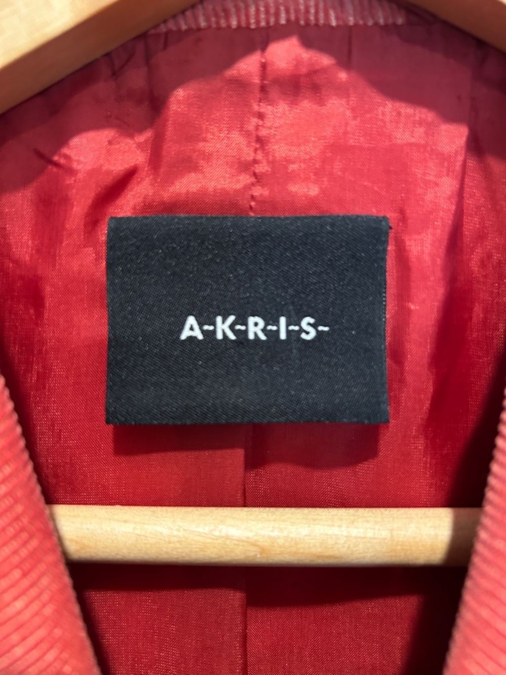 Akris coral color corduroy blazer sz 6 - Picture 2 of 5